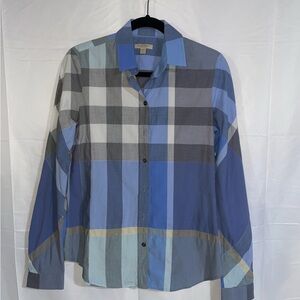 Burberry Plaid women's Long-Sleeve Check Button-Front Shirt M